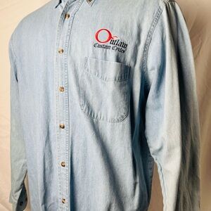 Jerzees Light Blue Casual Button Down Shirt
